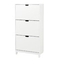 STÄLL Shoe cabinet with 3 compartments, white, 79x29x148 cm