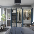 PAX / FYRUDDEN Wardrobe combination, white/blue, 200x60x201 cm