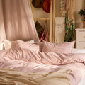 SOLFIBBLA Duvet cover and pillowcase, white red/stripe, 150x200/50x60 cm