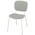 VIHALS Chair, white/Tibbleby beige-grey