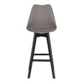 Bar Stool Norden, wood black high PP, dark grey