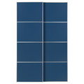 MEHAMN Pair of sliding doors, aluminium/double sided blue, 150x236 cm