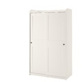 HAUGA Wardrobe with sliding doors, white, 118x55x199 cm