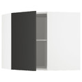 METOD Corner wall cabinet with shelves, white/Nickebo matt anthracite, 68x60 cm