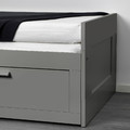 BRIMNES Day-bed frame with 2 drawers, grey, 80x200 cm