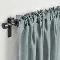 STENFRÖ Sheer curtains, 1 pair, turquoise/with heading tape, 145x300 cm