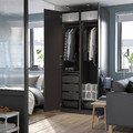 PAX / FORSAND Wardrobe combination, dark grey/dark grey, 100x60x236 cm