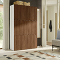 BESTÅ Storage combination with doors, white/Lappviken walnut effect, 120x42x193 cm