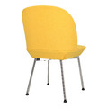 Upholstered Chair Cloe, yellow/chrome