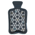 Instant Hot Water Bottle Snowflakes, black