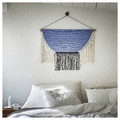 HÄNGALM Hanging tapestry, beige black/light lilac-blue, 85x60 cm