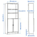 BILLY / HÖGBO Bookcase with glass doors, white, 80x30x202 cm