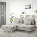 SÖDERHAMN 2-seat sofa, with chaise longue, Viarp beige/brown