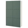 BESTÅ Storage combination with doors, white/Krukmakare dark grey-green, 120x42x193 cm