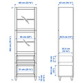 BESTÅ Storage combination w glass doors, white/Sutterviken/Kabbarp white clear glass, 60x42x202 cm