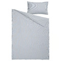 SOLFIBBLA Duvet cover and pillowcase, white blue/stripe, 150x200/50x60 cm