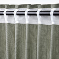 LENDA Curtains with tie-backs, 1 pair, light grey-green, 140x300 cm