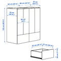 SMÅSTAD / PLATSA Storage combination, white red/with 2 drawers, 120x57x123 cm