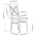 SKOGSTA / INGOLF Table and 6 chairs, acacia/black, 235x100 cm