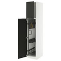 METOD High cabinet with cleaning interior, white/Nickebo matt anthracite, 40x60x200 cm