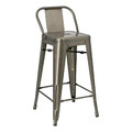 Bar Stool Paris Back Short 66cm, metalic