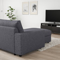 VIMLE Chaise longue, with wide armrests/Gunnared medium grey
