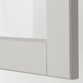 METOD Wall cabinet w shelves/4 glass drs, white/Lerhyttan light grey, 80x100 cm