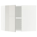 METOD Corner wall cabinet with shelves, white, Ringhult light grey, 68x60 cm