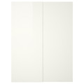 HASVIK Pair of sliding doors, high-gloss white, 150x236 cm