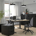 MITTZON Desk sit/stand, electric birch veneer/black, 120x60 cm