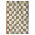 KLASSRUM Rug, flatwoven, white/green, 133x195 cm
