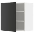 METOD Wall cabinet with shelves, white/Nickebo matt anthracite, 60x60 cm