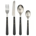 DOFTSKÖLD 24-piece cutlery set, black