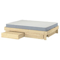 GLAMBERGET Bed frame with storage and mattress, pine/Vesteröy hard, 120x200 cm