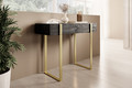 Modern Console Table Dresser Dressing Table Verica, charcoal/gold legs