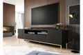 TV Cabinet Nicole 200cm, matt black, gold legs