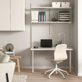 BOAXEL / LAGKAPTEN Shelving unit with table top, white, 125x62x201 cm