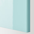METOD Wall cabinet horizontal w push-open, white Järsta, high-gloss light turquoise, 40x40 cm