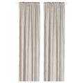 MÄSTERROT Curtains, 1 pair, beige/white dot pattern/with heading tape, 145x300 cm