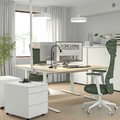 MITTZON Desk, birch veneer/white, 140x60 cm