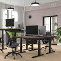 MITTZON Desk sit/stand, electric walnut veneer/black, 120x60 cm