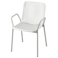 TORPARÖ Chair with armrests, in/outdoor, white/grey