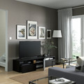 BESTÅ TV bench, black-brown/Lappviken black-brown, 180x42x39 cm