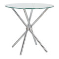 Dining Table Ufo 80cm, transparent/chrome