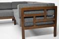 Garden Outdoor Corner Sofa, wood, dark brown, graphite grey