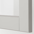 METOD Wall cabinet w shelves/4 glass drs, white/Lerhyttan light grey, 80x100 cm
