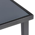 Garden Metal Table with Glass Top Dallas 150x90cm, grey