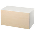 SMÅSTAD Bench with toy storage, white, birch, 90x50x48 cm