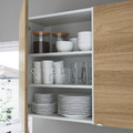 ENHET Storage combination for laundry, white, oak effect, 120x30x150 cm