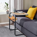 OLSERÖD Side table, anthracite/birch effect dark yellow, 53x50 cm